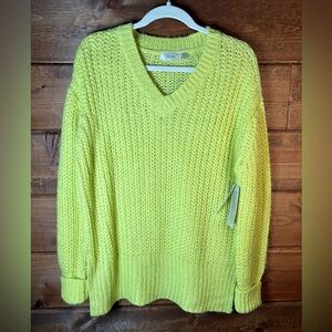 Oversized Knit V-Neck Sweater